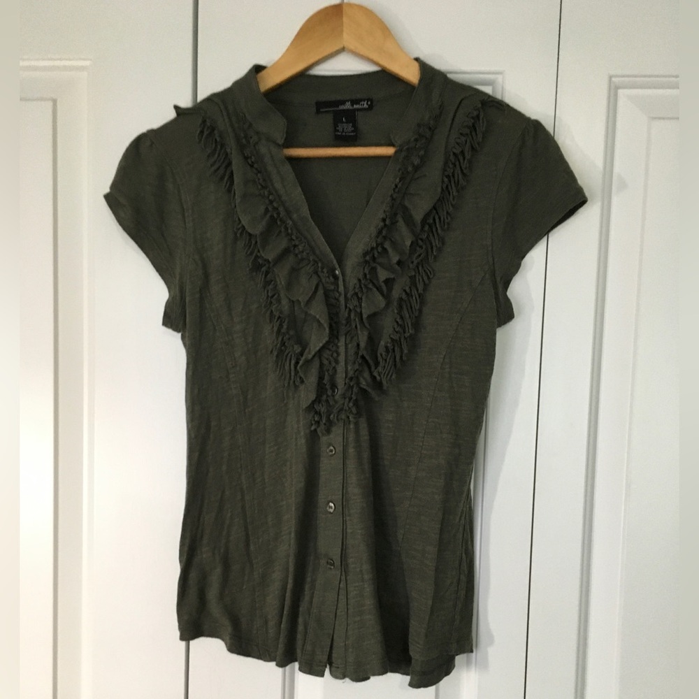 Gray Willi Smith Short-Sleeve Top Size L